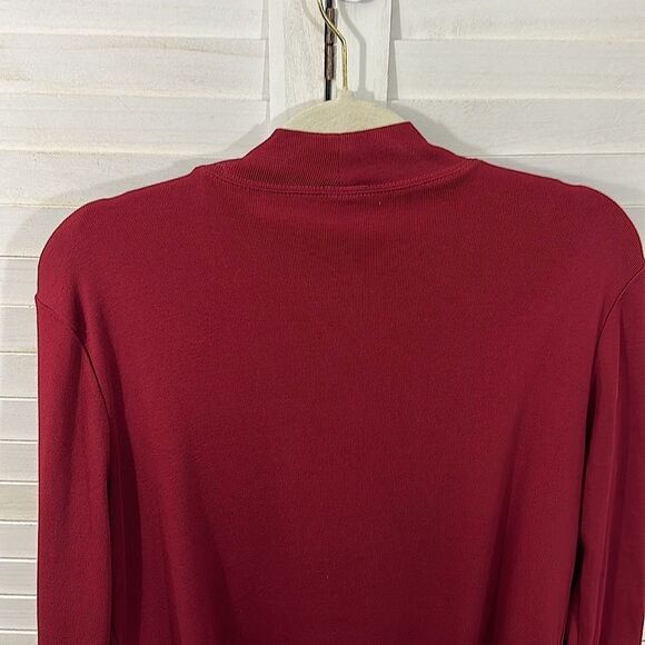**Rafaella Cardigan Size Medium Burgundy Wine Long Sleeve * - Picture 7 of 8